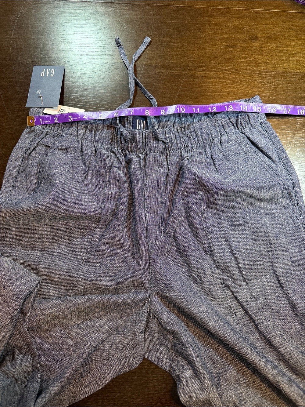 NWT GAP Linen Wide Leg Pants in Heathered Blue Coastal - Picture 5 of 12